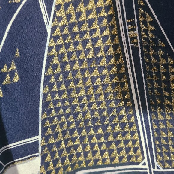 Vtg 1990 Blue Sailboat Graphic Texture Gold Sail Large T-Shirt Single Stitch USA - Picture 5 of 7
